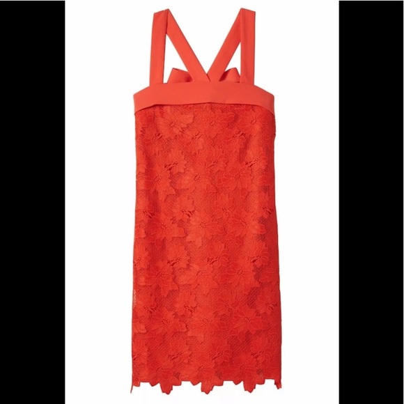 Banana Republic Red Lace Dress BOW 🎁 Holiday - Picture 3 of 8